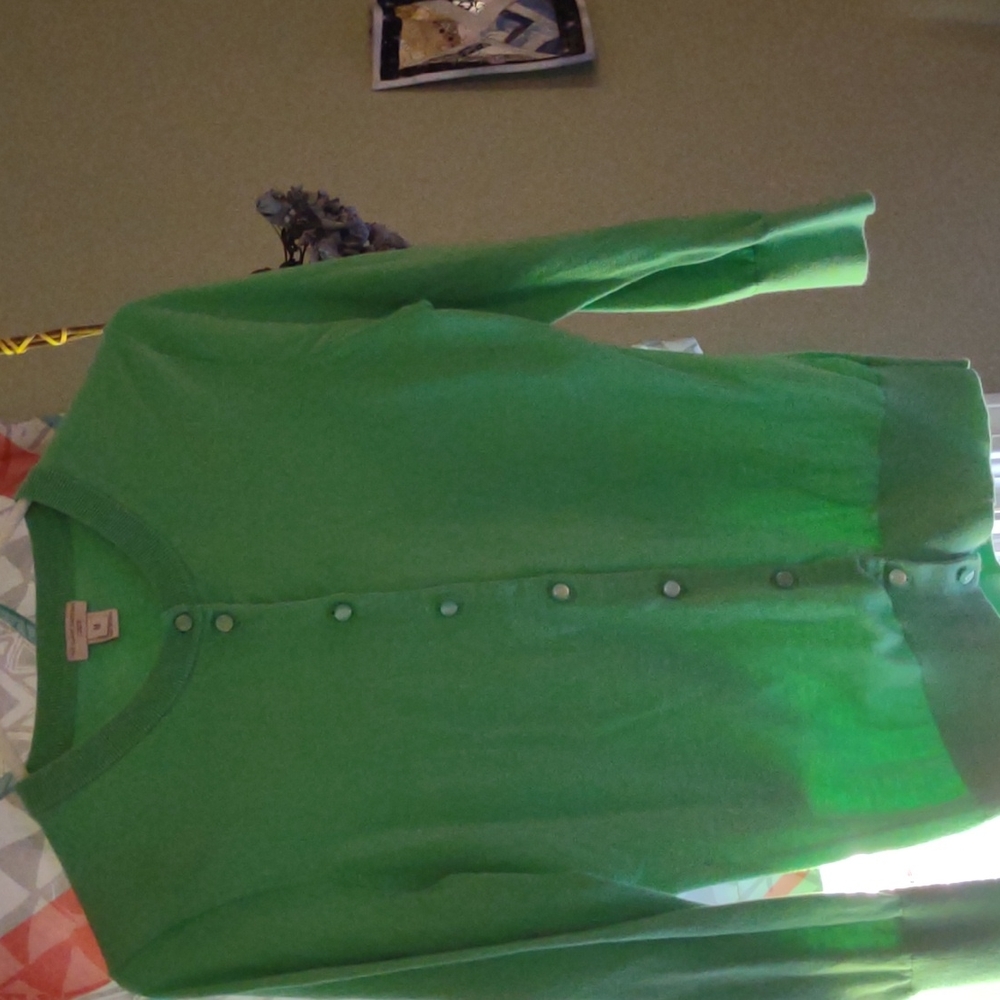 J Crew the Clare cardigan size Medium gorgeous green color